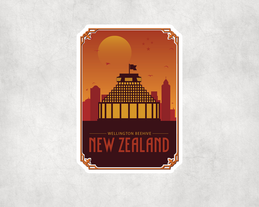 2 x New Zealand Luggage Travel Wellington Sticker Stickers Vinyl Laptop Tablet